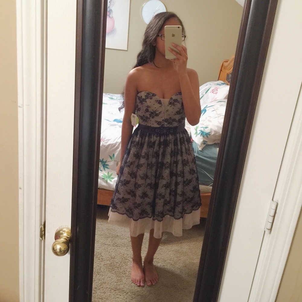 Blue Lace/Mesh Windsor Prom Dress